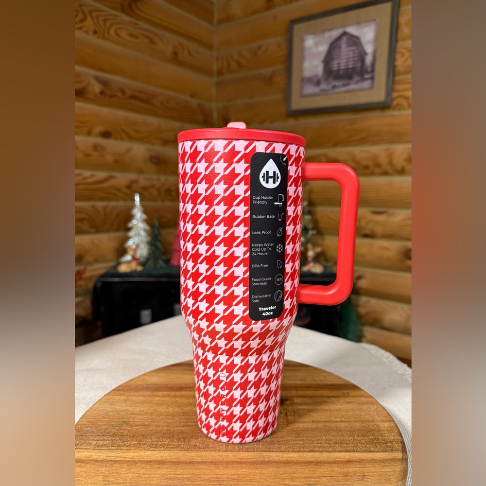 HALLE HOUNDSTOOTH HydroJug + ACTA 40oz Traveler Tumbler Collab